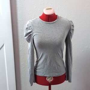 Derek Heart - Puff Sleeve Grey Top Women's Medium